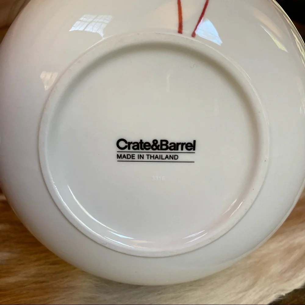 Crate & Barrel Cinnabar Floral Teapot